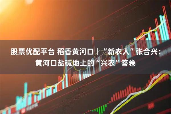 股票优配平台 稻香黄河口|“新农人”张合兴:黄河口盐碱地上的“兴农”答卷